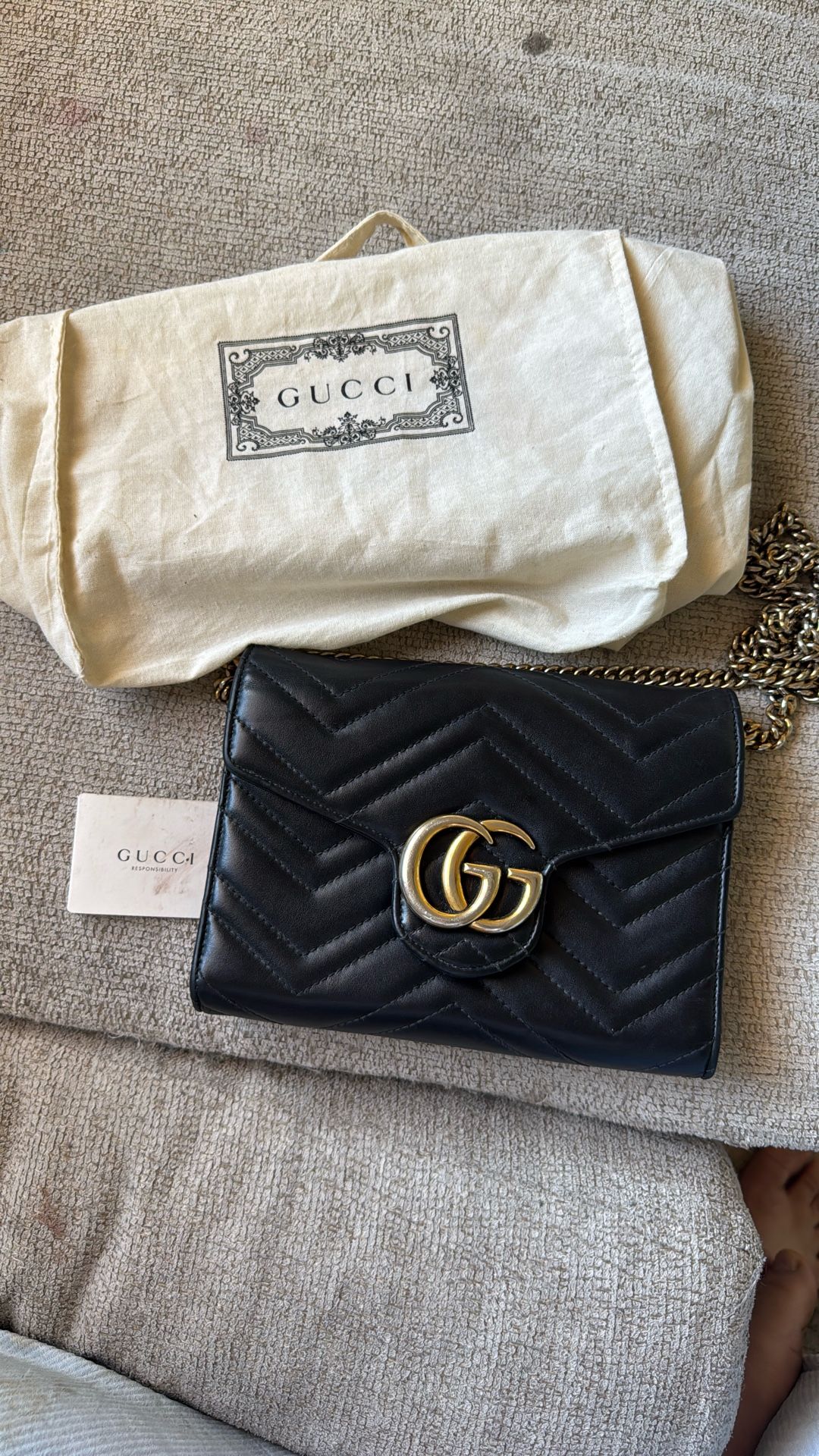 Gucci GG Marmont wallet on chain