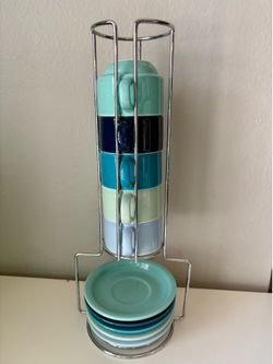 Stackable Espresso Cup and Saucer Set