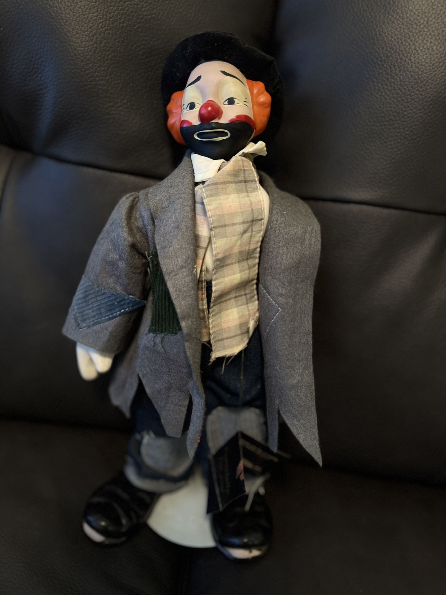 House of Lloyd’s Porcelain 14" Hobo Clown Doll with Stand and Tags
