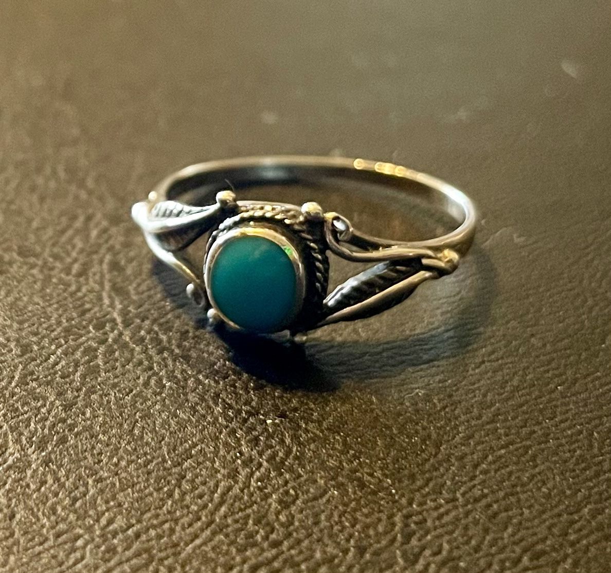 Turquoise And Sterling Silver Ring. Size 8
