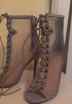 Silver see through heels