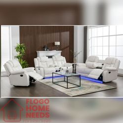 3- Pieces leather power Recliner sofa set