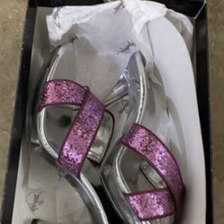  Brand New Sparkly Pink And Silver High Heels 