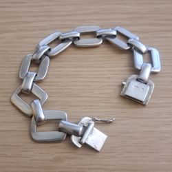 Heavy Sterling Silver Man's Bracelet  - 8 Inches 