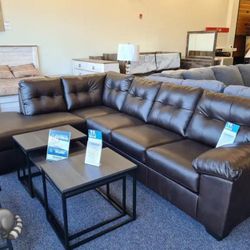 Ashley Donlen Chocolate Sectional Sofa Couch With Finance and Delivery Available
