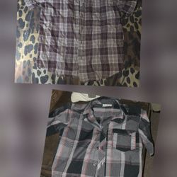 Two Boys Button Up Size 8 Casual Collared Shirts One With Pocket