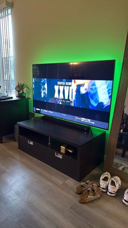 Large Flat Screen LED TV 65 inch Sony with tv stand ikea