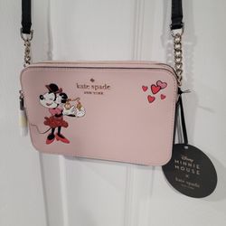 New Kate Spade Minnie Mouse Double-Zip Crossbody Bag