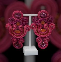 Pink/Orange/Magneta Color Earrings