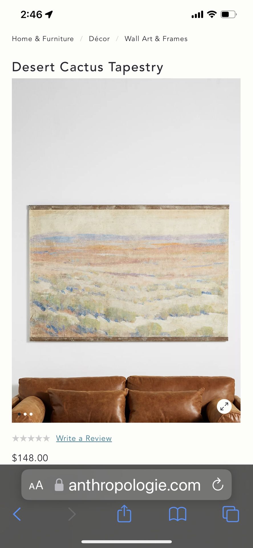 Large Anthropologie Tapestry Wall Art