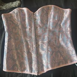 light pink and light blue corset