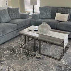 Dark Gray Sofa And Love Seat