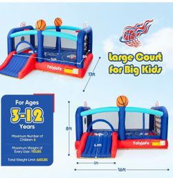 Extra Large Basketball Bounce House For Big Kids Ages 8-12