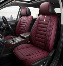  Car Seat Covers Full Set Premium Waterproof Faux Leather Cushion Universal Accessories Fit SUV Truck Sedan Automotive