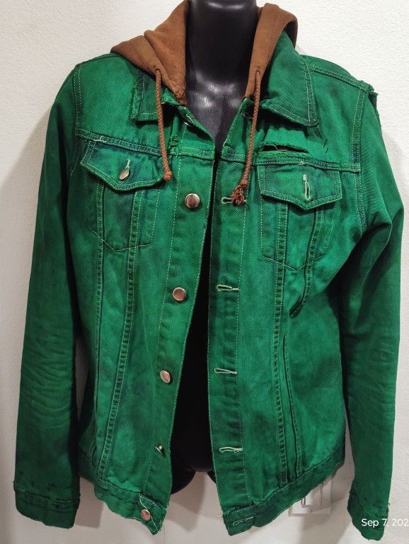 Emerald Green Denim Jacket