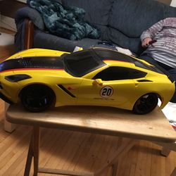 huge yellow corvette r/c car