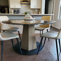 Modern Like New Round Table From The Element And Chairs