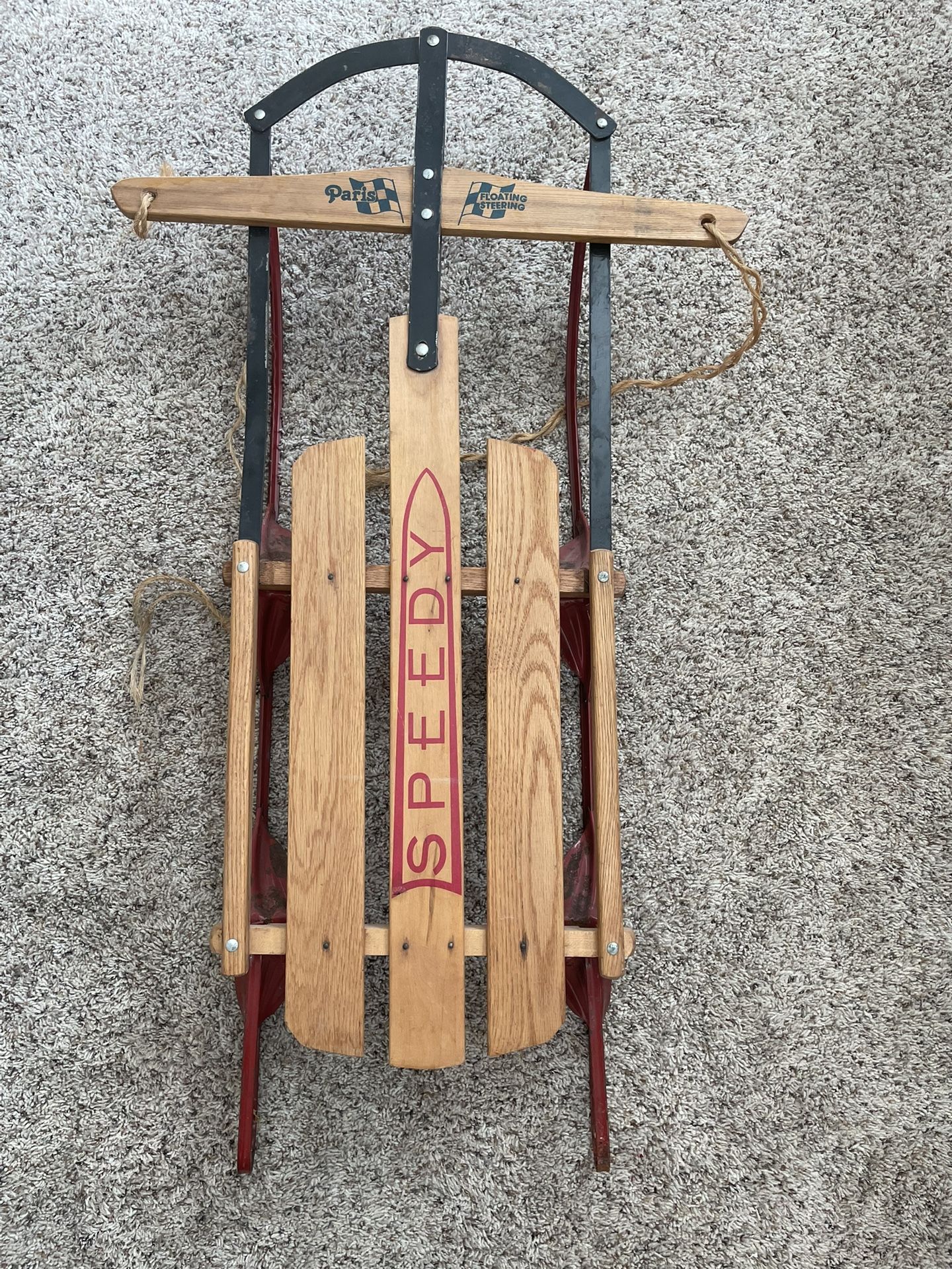 Vintage SPEEDY PARIS FLOATING STEERING SLED 40" long