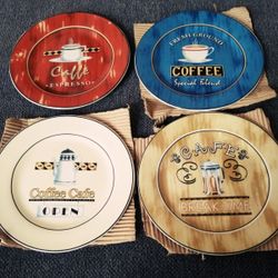 Coffee Break Stoneware  Plates 