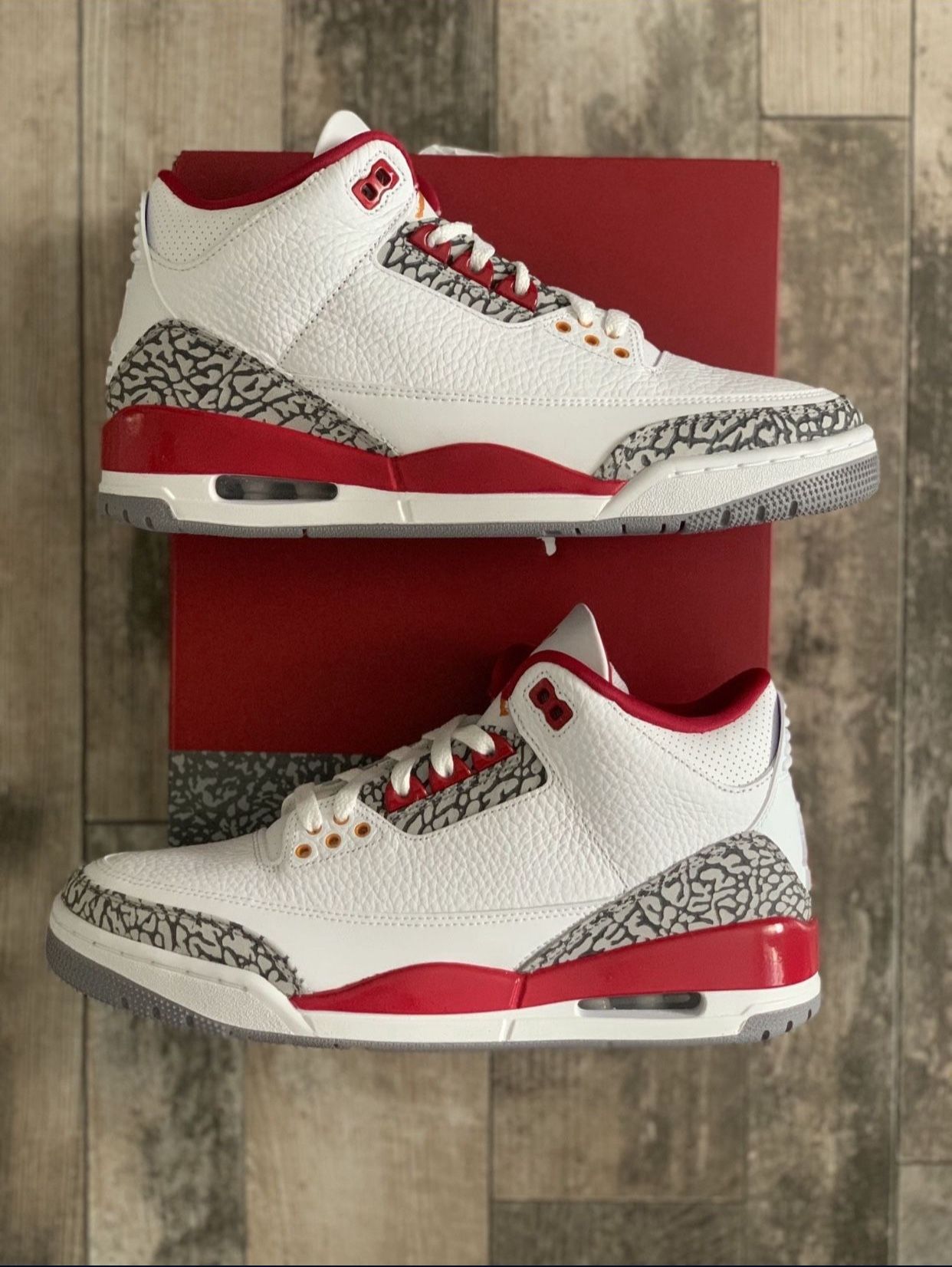Mens Size 9 Jordan 3 Retro Cardinal Red