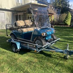 1988 ClubCar Gas Powered With Trailer
