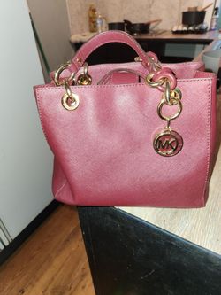 Michael Kors Pink Saffiano Leather Handbag
