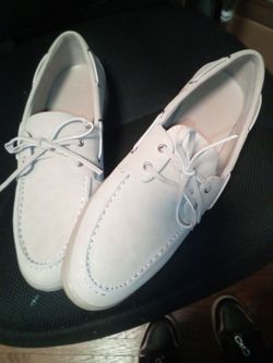 White Leather Boat Shoes