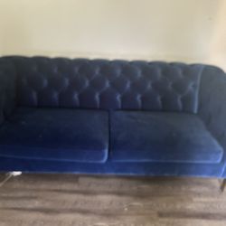 Velvet blue couch