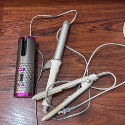 Hair Styling Tools Bundle - Curler, Curling Iron, Flat Iron