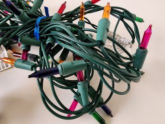 50-Led lights Multi-Color Blue Red Green Purple Orange Color Lights, Green Wire, Indoor/outdoor