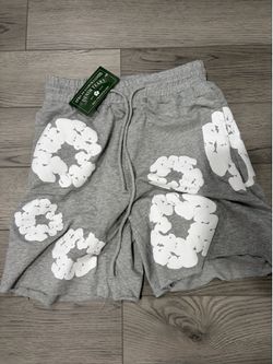 grey denim tears shorts