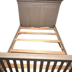 FREE - Full Size wood bed - Crib Tunes Into Bed 