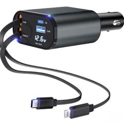 4-in-1 Retractable Car Charger