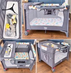 Brand new ) Multifunction baby playard with bedside sleeper, bassinet