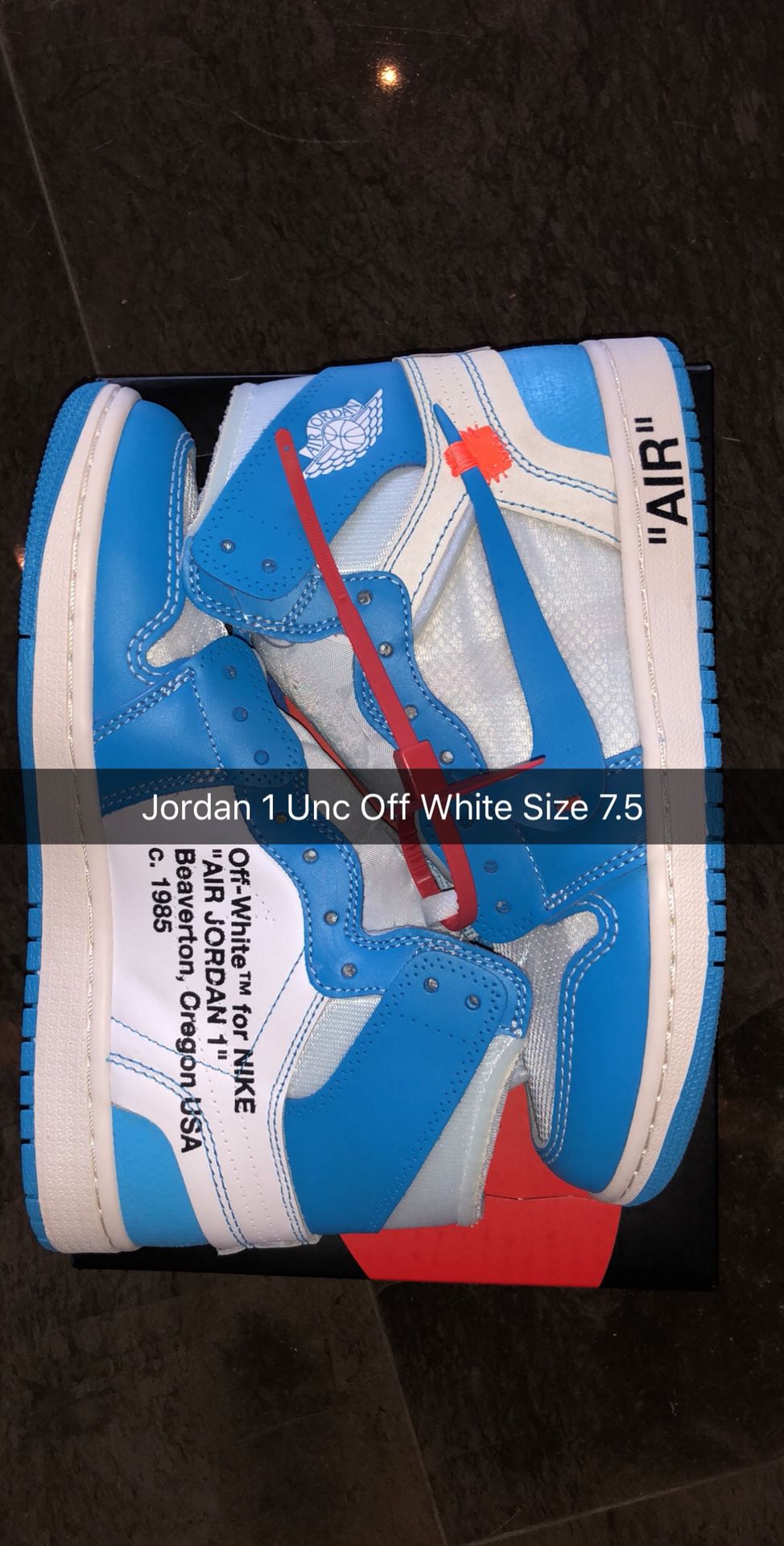 Jordan 1 Off white Unc size 7.5 New