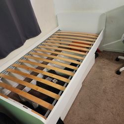 Twin Frame Bed And Mattres  50.00
