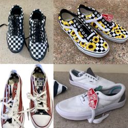 4 Pairs Ladies Vans converse Sneakers Sports  2tone Punk