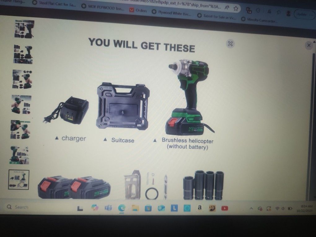 Ikaufen 21v 1/2"Wrench Impact drivern 