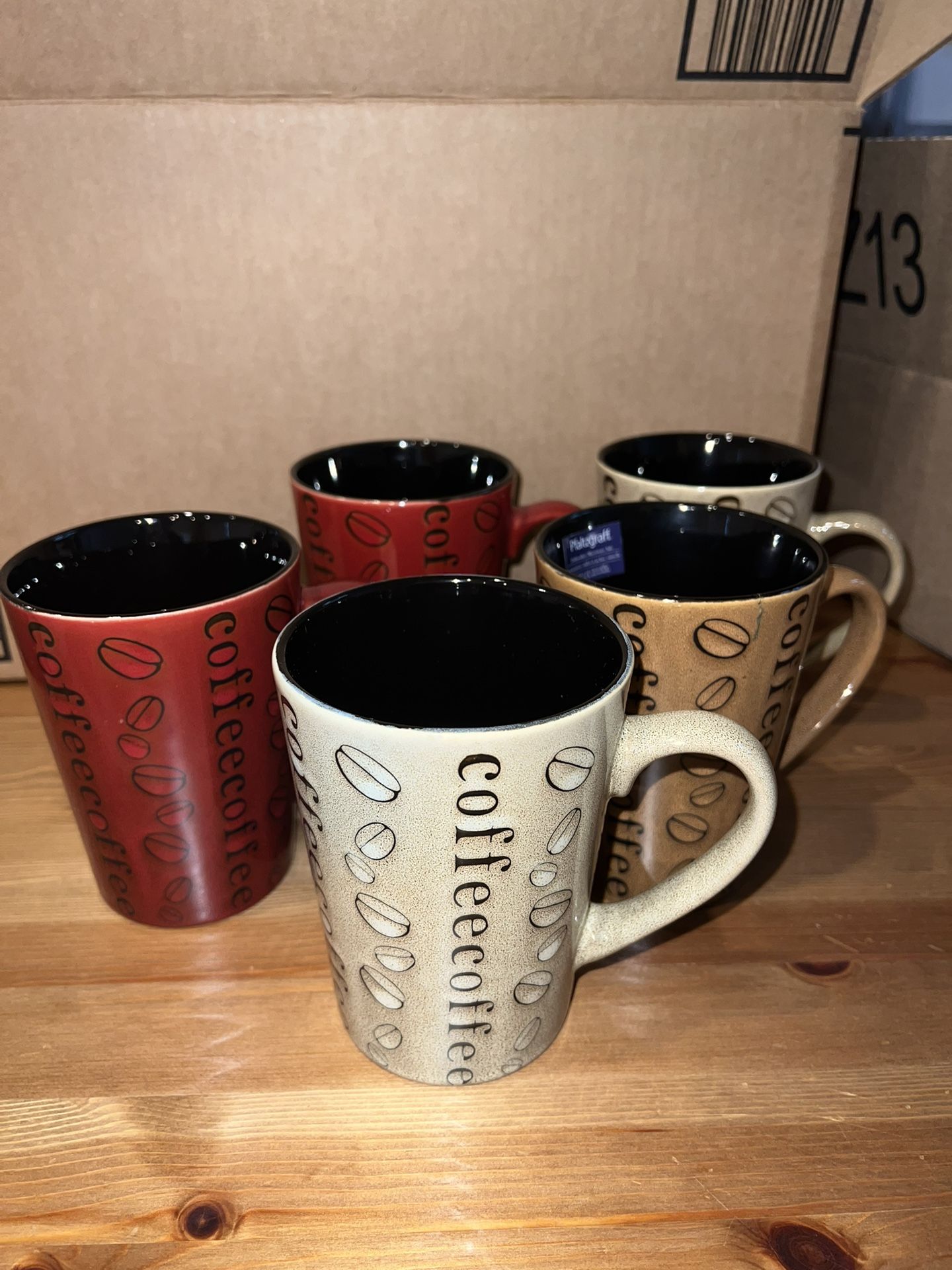 Pfaltzgraff 14oz Ceramic Coffee Bean Mugs