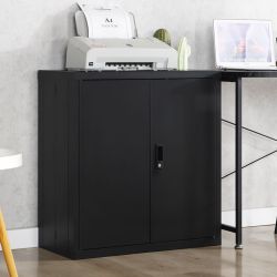 Lockable Storage File Cabinet with Doors & 2 Adjustable Shelves for Home, Office, School & Garage 