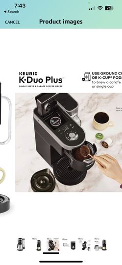 Keurig K-Duo Plus Coffee Maker K-Cup Pods and Ground Coffee Black