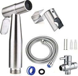 1 Set Toilet Seat Bidet Sprayer With Manual Bathtub Faucet, Bathroom Manual Bidet Sprayer, Shower Head For Self-Cleaning