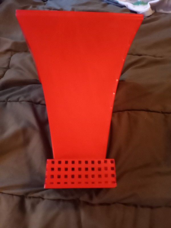 Red Metal Mid Century Asian Influence Mixed Use Wastebasket