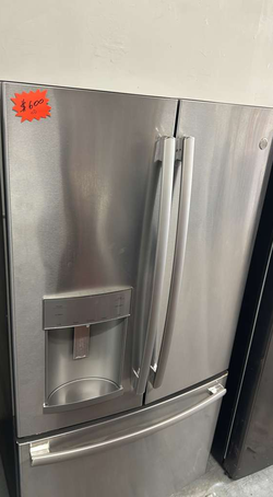GE French Door Fridge – Stainless, Ice & Water Dispenser