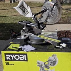 RYOBI 15Amp 10 in. Corded Sliding Compound Miter Saw with LED Cutline Indicator
