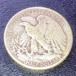 WWII Wartime Era Walking Liberty Half Dollar Coin 90% Silver 1945 