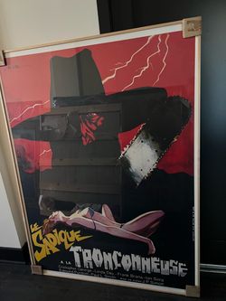 Vintage “Le Sadique à la Tronçonneuse” Framed Movie Poster – Large $250