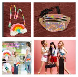 1 GOHEYI pop shoulder bag / purse  And 1  Laser Fashion Casual Waist Bag