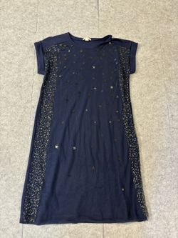 Crewcuts Navy Star Sequin T-Shirt Dress Size 14
