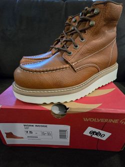 Wolverine Work Wedge Brown Leather Boots